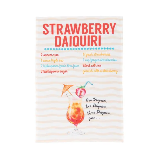 Strawberry Daiquiri Printed Flour Sack Kitchen Towel DishTowel {1}
