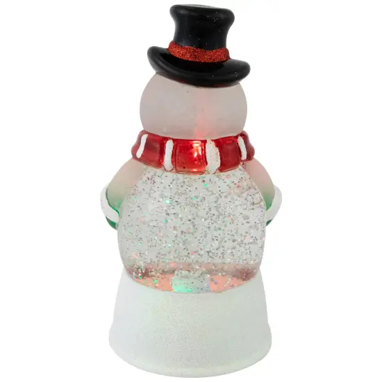 Northlight 7" LED Lighted Color Changing Snowman Christmas Glittering Snow Dome White {7}