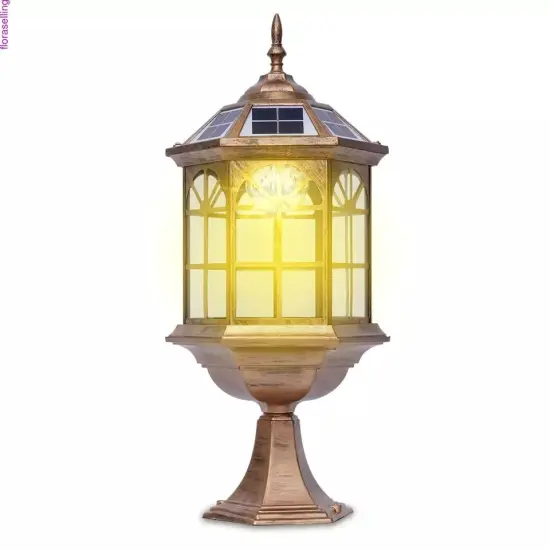 Solar LED Post Light Lamp Yard Driveway Fence Outdoor Pillar Light Garden Lamp {1}