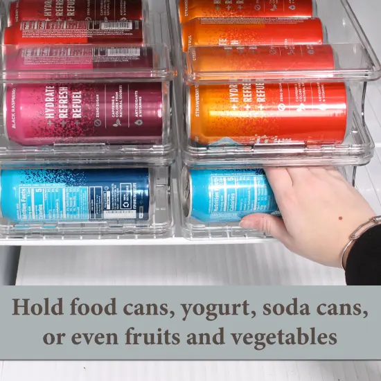 Creekview Home Emporium 4pk Clear Storage Bins - 13.5 x 7.3in Soda Can Organizer {4}