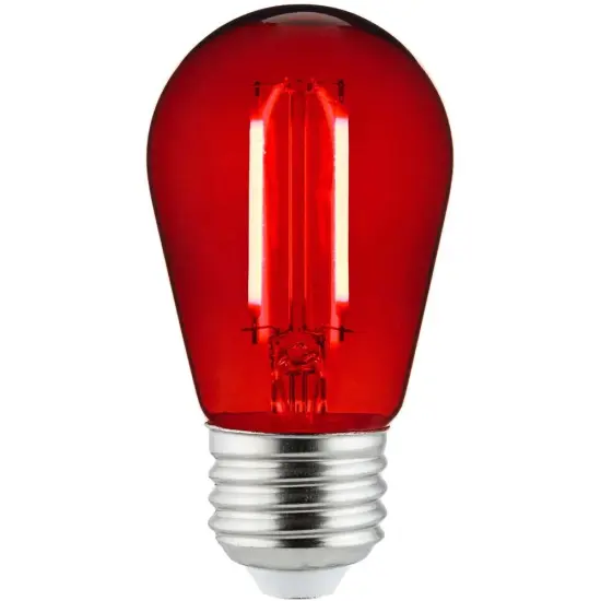 6Pk - 2 watts Red LED Filament S14 Sign Clear Dimmable Light Bulb {3}