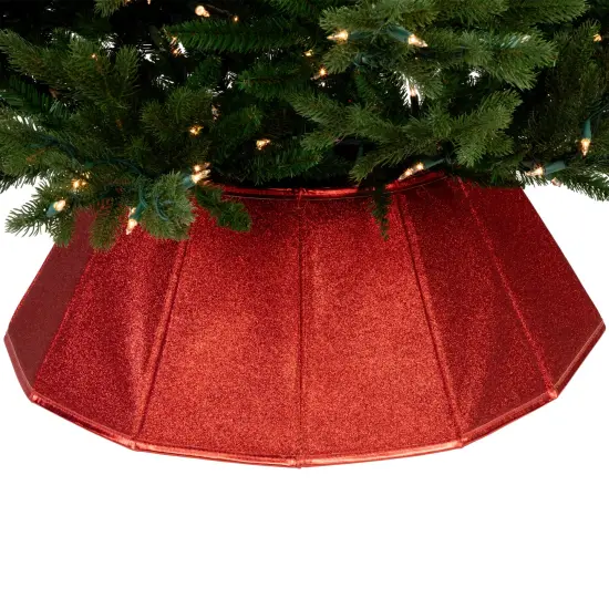 Northlight 26.75" Shiny Red Fabric Hexagonal Christmas Tree Collar {7}