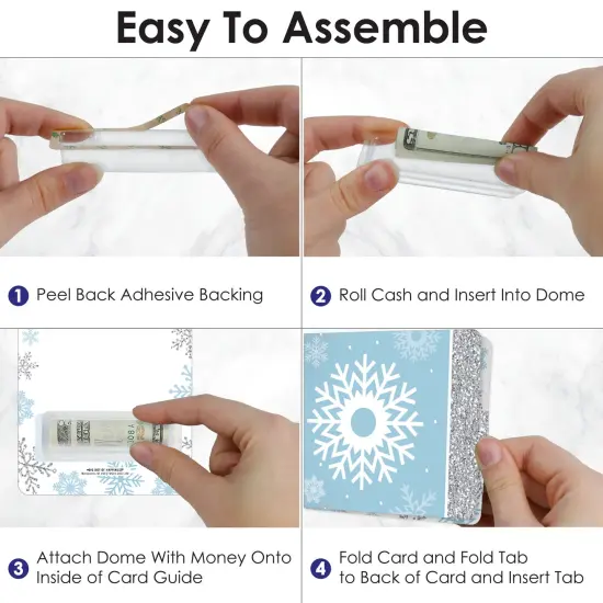 Big Dot of Happiness Winter Wonderland - DIY Assorted Snowflake Holiday Party and Winter Wedding Cash Holder Gift - Funny Money Cards - Set of 6 {4}