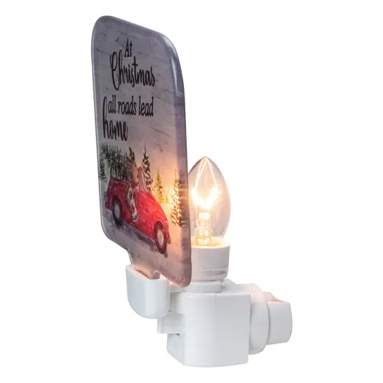 Northlight At Christmas, All Roads Lead Home Glass Night Light - 4" Red {3}