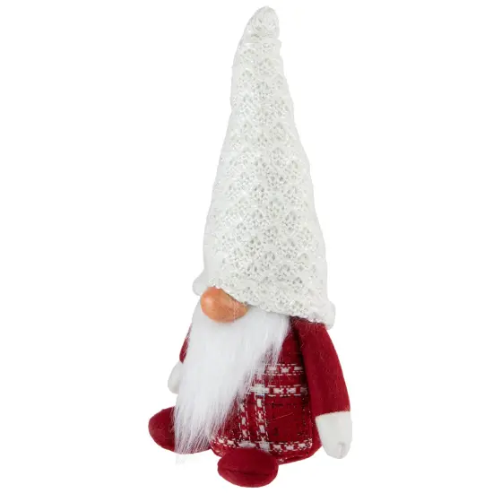 Northlight Plaid Boy Gnome Christmas Figurine - 9.5" - Red and White {5}