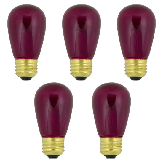 Northlight Transparent Incandescent S14 Edison Style Christmas Replacement Bulbs - Purple - Pack of 25 {5}