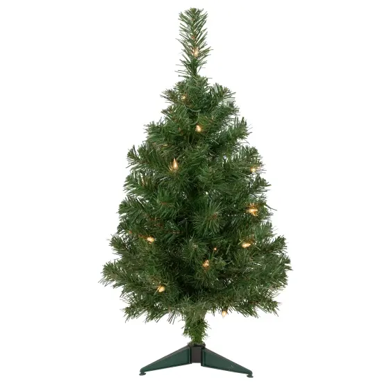 Northlight Pre-Lit Medium Oakridge Noble Fir Artificial Christmas Tree - 2' - Clear Lights Green {1}