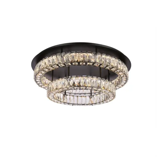 Monroe 30 inch LED double flush mount in black {3}