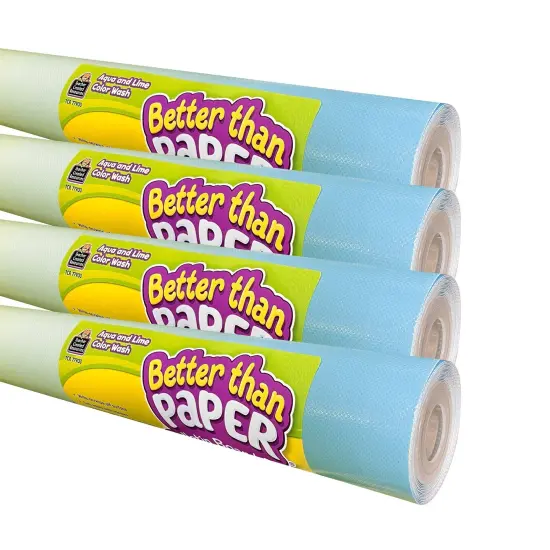 Better Than Paper Bulletin Board Roll, Agua and Lime Color Wash, 4-Pack {1}