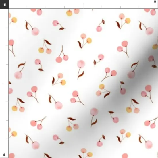 Various Fabrics by the Yard or Fat Quarter Boho Cherry Painted Small Scale Delicate Blush Pink Custom Printed Fabric by Spoonflower {4}