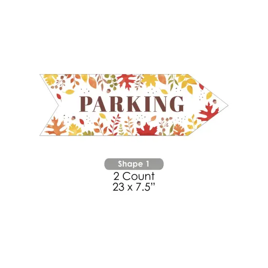 Big Dot of Happiness Fall Foliage Wedding Parking Signs - Autumn Leaves Wedding Sign Arrow - Double Sided Directional Yard Signs - Set of 2 {7}