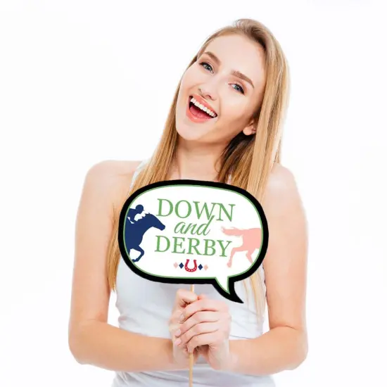 Big Dot of Happiness Funny Kentucky Horse Derby - Horse Race Party Photo Booth Props Kit - 10 Piece {3}