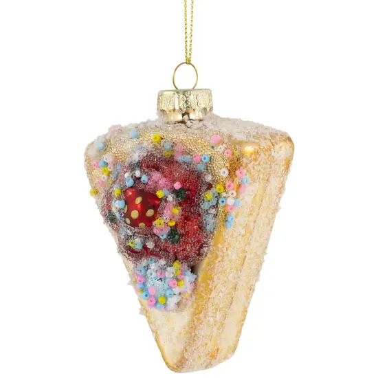 Northlight 3" Double Layer Slice of Cake Glass Christmas Ornament Gold {5}