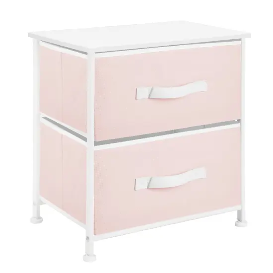 mDesign Night Stand / End Table Storage Tower with 2 Drawers {3}