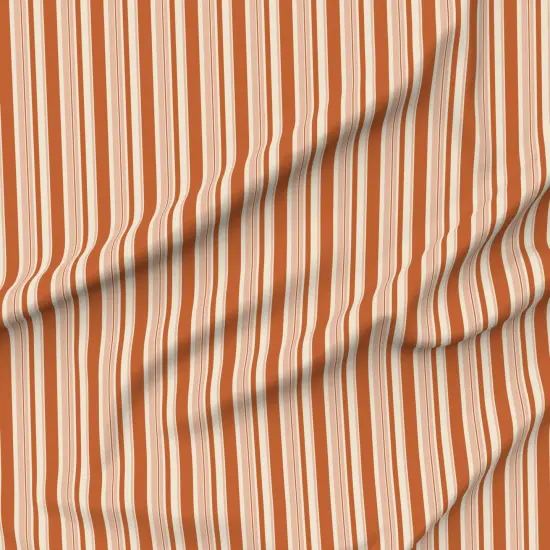 Various Fabrics by the Yard or Fat Quarter Dark Orange Victorian Stripe Cottage Peach Traditional Custom Printed Fabric by Spoonflower {6}