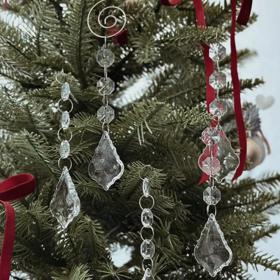 Wrapables Acrylic Hanging Crystal Bead Strands for Chandeliers, Garlands, Wedding Decorations, Christmas Tree Ornaments (20pcs) Maple Leaf {5}