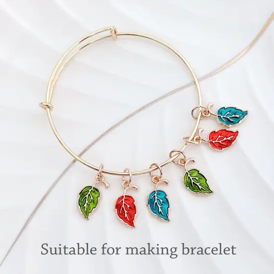 Wrapables Nature Charms for Jewelry Making Enamel Pendants, (Set of 20) (20pc), Leaves {6}