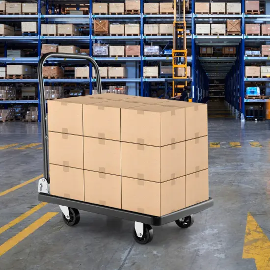 Costway Folding Push Cart Dolly Platform Hand Truck with 360&deg; Swivel Wheels 440LBS Capacity {4}