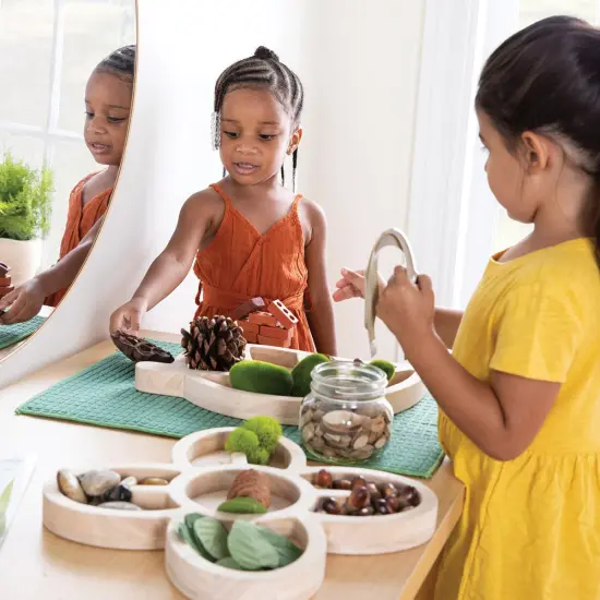 Kaplan Early Learning Company Loose Parts Organic Wooden Trays - Set of 3 {5}