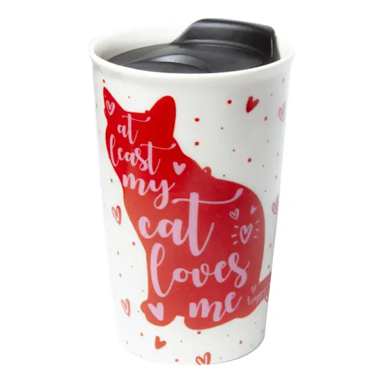 Cat Coffee Mug | 9-Ounce Ceramic Coffee Cup | Cute Hearts & Kitty Mug Gift {4}