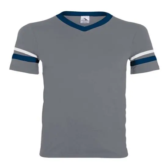 Augusta Sportswear&reg; - Youth V-Neck Jersey T-shirt Grpht - navy - white {1}