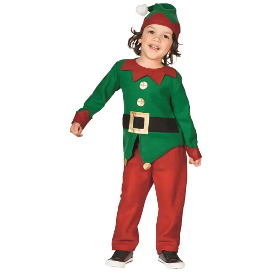 Northlight Elf Boy's Costume With a Christmas Santa Hat - 6-8 Years Green {3}
