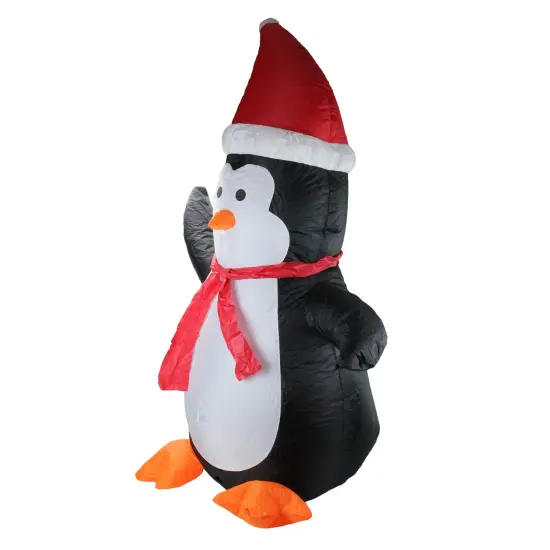 Northlight LED Lighted Inflatable Penguin Outdoor Christmas Decoration - 4' Black {4}
