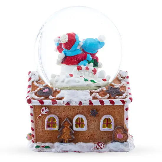 Gingerbread Cottage Snowmen Romance Musical Water Snow Globe {6}