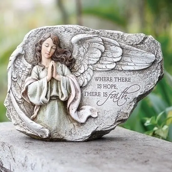 Roman Where There Is Hope Angel Outdoor Garden Statue - 11" Gray {1}