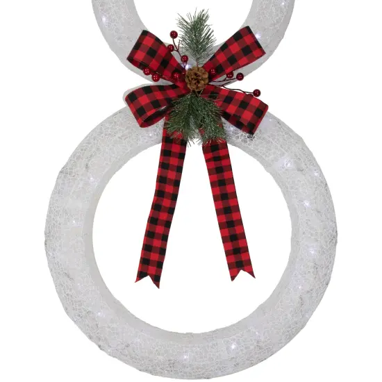 Northlight 48" LED Lighted Wreath Snowman Outdoor Christmas Decoration White {5}