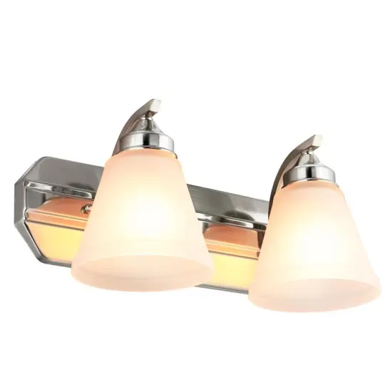 SUNLITE 2-light Brushed Nickel Vanity Fixture - 100 Watts Max {2}