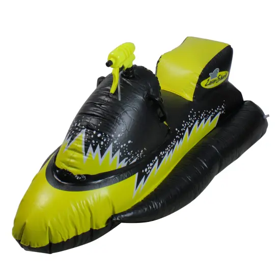 Swim Central 51" Yellow and Black Shark Inflatable Wet-Ski Pool Squirter with Gripped Handles {3}