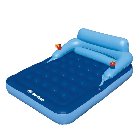Swim Central Inflatable Blue Malibu Pool Mattress with Removable Back Rest - 80" {1}
