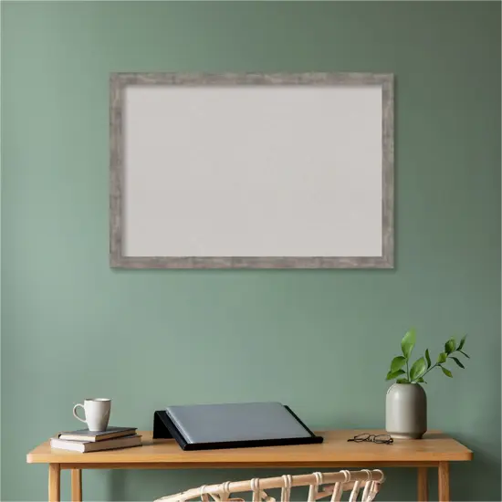 Marred Wood Framed Corkboard, Grey Cork Marred Pewter {5}