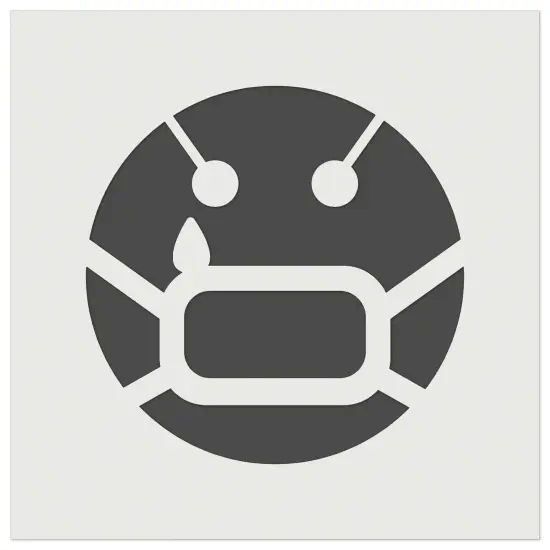 Sick Sad Face Mask Face Emoticon Wall Cookie DIY Craft Reusable Stencil {2}