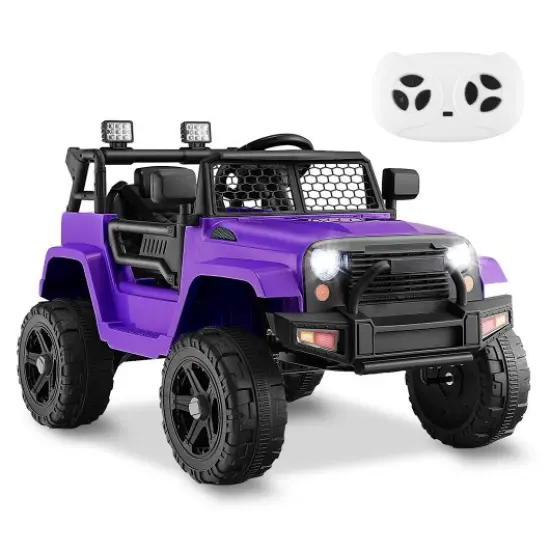 Kids Electric Ride-On Truck with Remote, Music and Safety Features Purple {1}