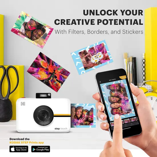 Kodak Step Touch 13MP Digital Instant Print Camera with 3.5" LCD Touchscreen, ZINK Technology & 1080p HD Video White {5}