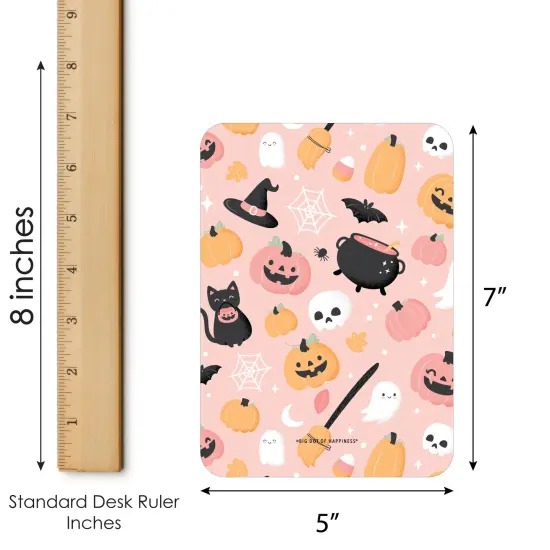 Big Dot of Happiness Pastel Halloween - Bingo Cards and Markers - Pink Pumpkin Party Bingo Game - Set of 18 {6}