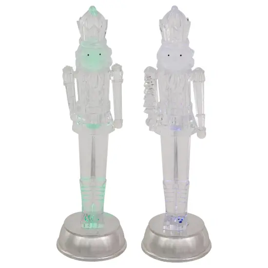 Northlight LED Lighted and Musical Nutcracker Christmas Figurines - 12.5" - Set of 2 Clear {1}