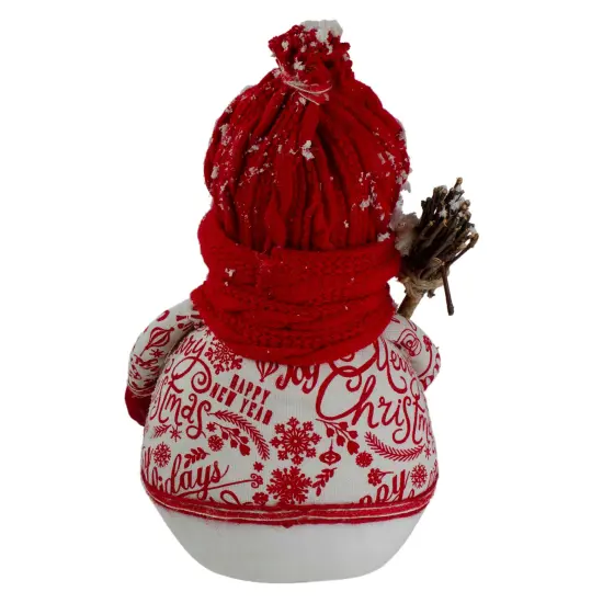 Northlight Standing Snowman Christmas Figure with Broom - 12.25" - Red and White {6}