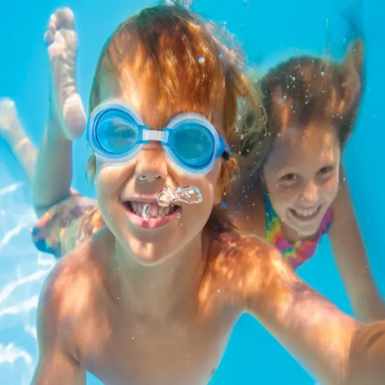 SwimWays 5.75" Blue Fish Face Guppy Goggles Swimming Pool Accessory {4}