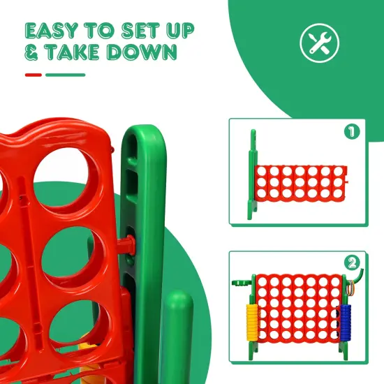 2.5Ft 4-to-Score Giant Game Set Perfect for Indoor-Outdoor Use Green {5}