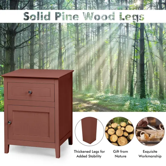 2-Tier Accent Table with Spacious Tabletop Walnut {3}