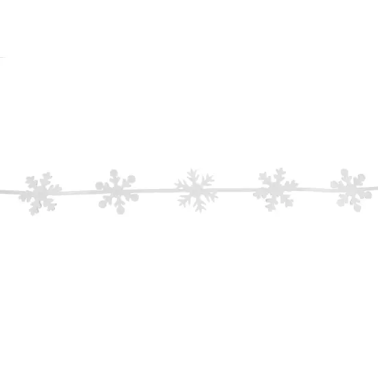Northlight 4' White Felt Winter Snowflake Garland {1}