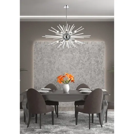 Sienna 42 inch crystal rod pendant in chrome {2}