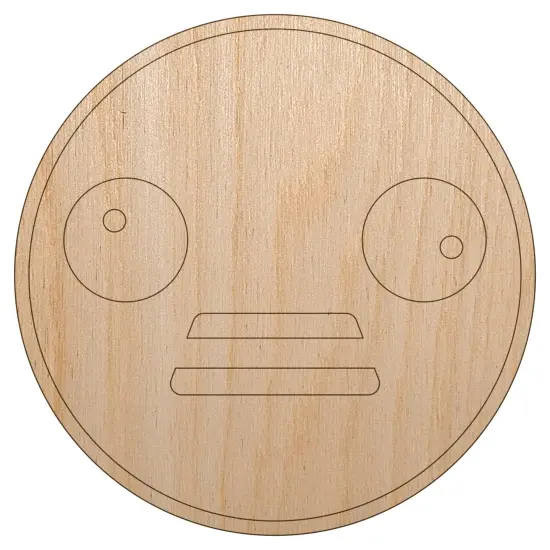Kawaii Cute Derpy Crazy Face Unfinished Wood Shape Piece Cutout for DIY Craft Projects {2}