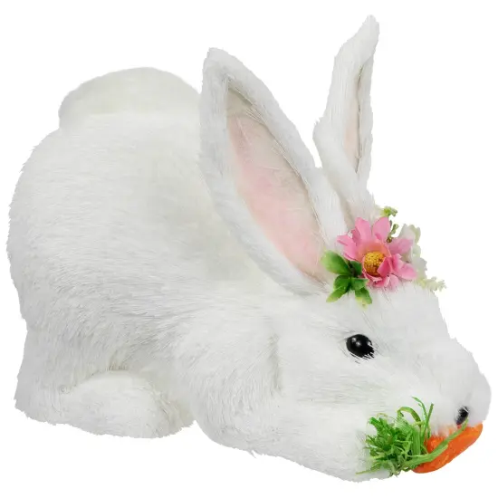 Northlight Easter Rabbit with Carrot Figurine - 9.25" - White {5}