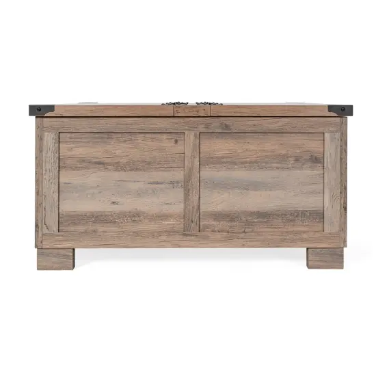 Merrick Lane Green River Farmhouse Storage Coffee Table White/Rustic Oak {8}