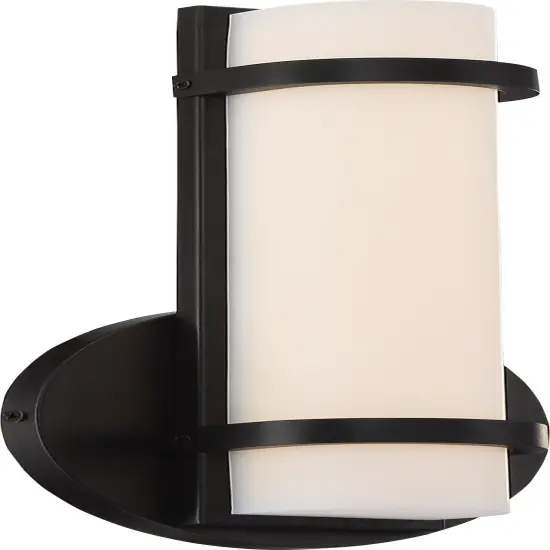 Nuvo Slice 1-Light 4.5" LED Single Wall Vanity Sconce in Aged Bronze Finish {1}