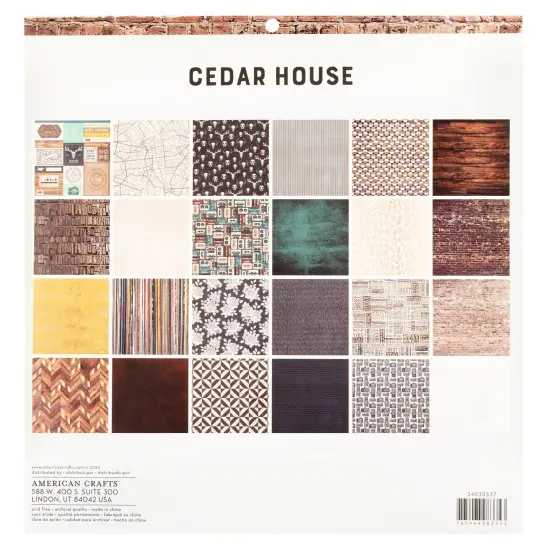 American Crafts Double-Sided Paper Pad 12"X12" 24/Pkg-Gold Foil, Cedar House {3}